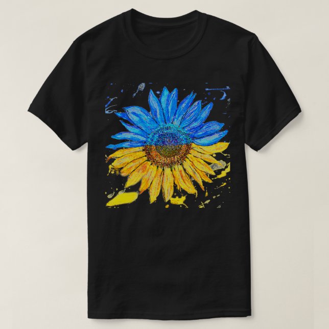 T-shirt Ukraine Drapeau Tournesol Vintage soutien ukrainie (Design devant)