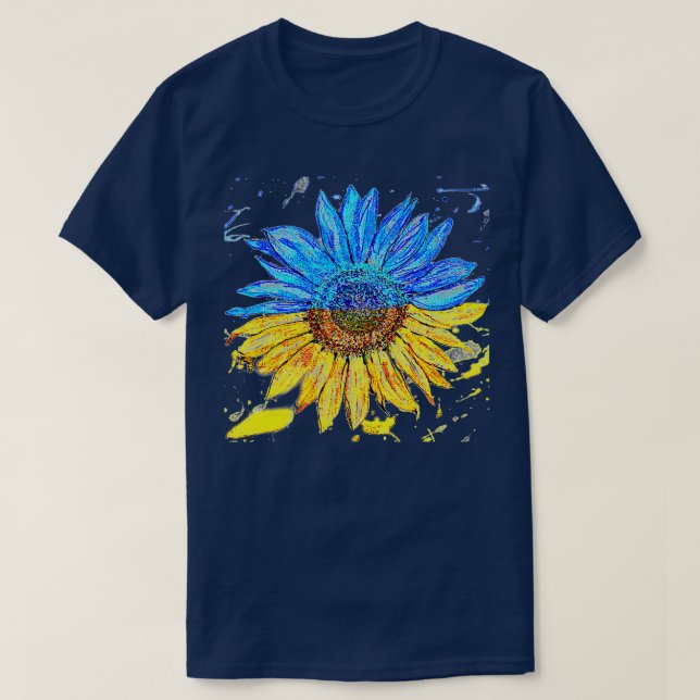 T-shirt Ukraine Drapeau Tournesol VintageUkrainien Soutien (Design devant)