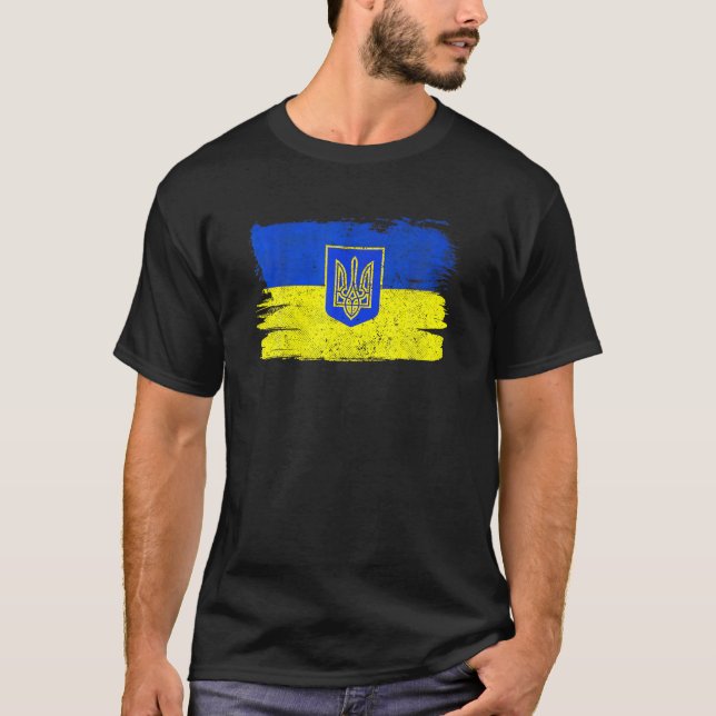 T-shirt Ukraine Drapeau Ukraine Soutien Ukraine Amitié Pai (Devant)