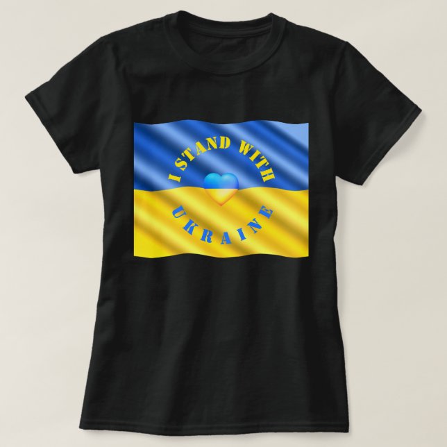 T-shirt Ukraine drapeau ukrainien Coeur (Design devant)