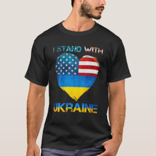 T-shirt Ukraine Drapeau Ukrainien Coeur Vintage Je Me Tien