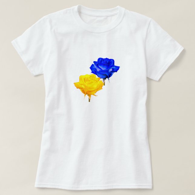 T-shirt Ukraine drapeau ukrainien Roses (Design devant)