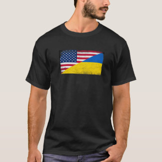 T-shirt Ukraine États-Unis Drapeau Ukraine États-Unis Drap