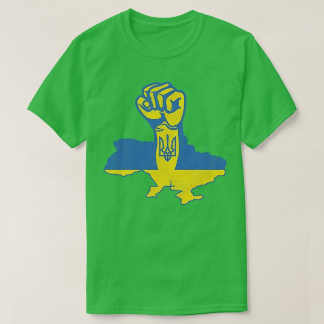 T-shirt Ukraine Fortement désorganisée Poing Levé (Design devant)
