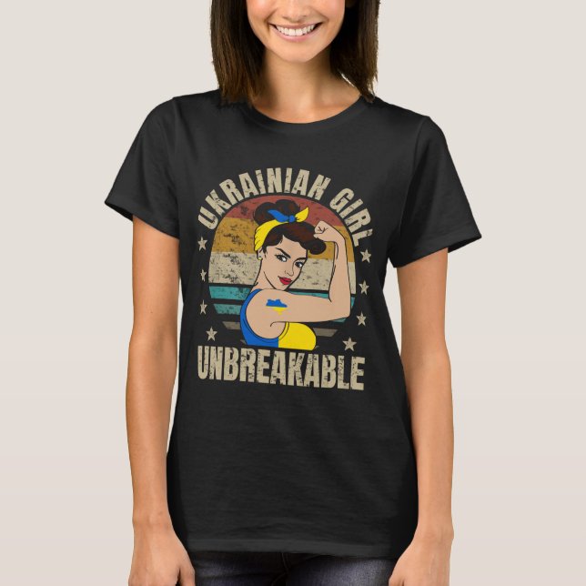 T-shirt Ukraine Girl Unbreakable Ukrainian Strong Woman (Devant)