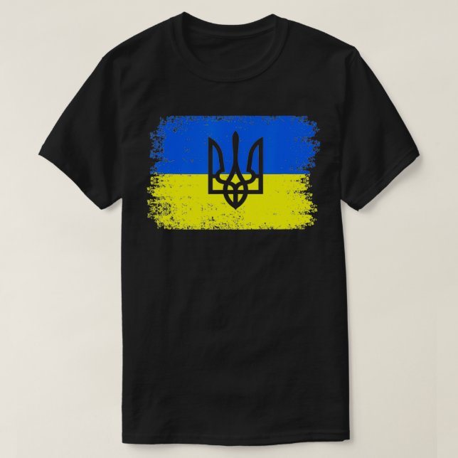 T-shirt Ukraine Je Me Tiens Avec L'Ukraine Drapeau Ukraini (Design devant)