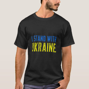 T-shirt Ukraine Je Me Tiens Avec L'Ukraine Drapeau Ukraini