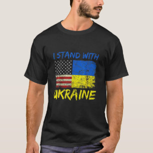 T-shirt Ukraine Je Me Tiens Avec L'Ukraine Drapeau Ukraini