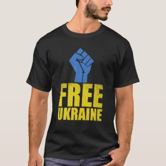 T-shirt Ukraine Libre Tenez-Vous Avec Le Drapeau Ukrainien