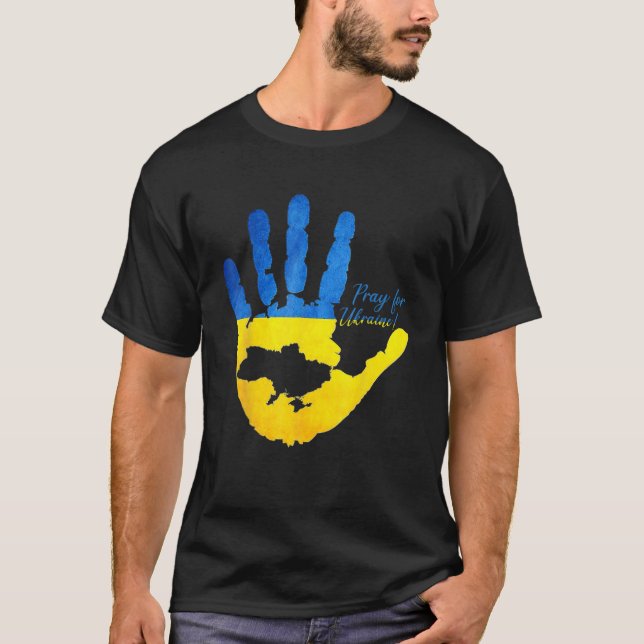 T-shirt Ukraine Map Pray For Ukraine (Devant)