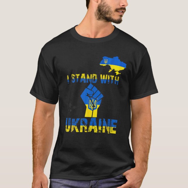T-shirt Ukraine Map Pray For Ukraine (Devant)