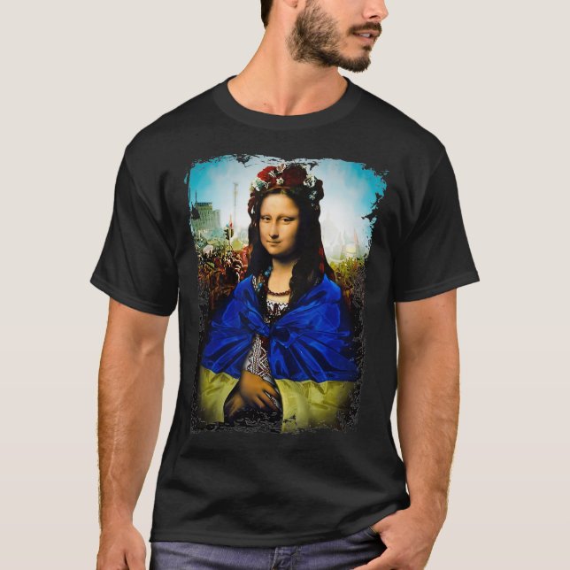 T-shirt Ukraine Mona Lisa Ukrayina Ukraine mignonne Graphi (Devant)
