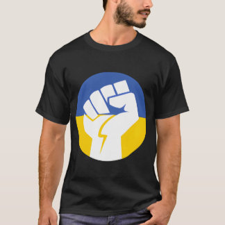 T-shirt Ukraine Petit Poing Solidarité Soutenir Avec Appui