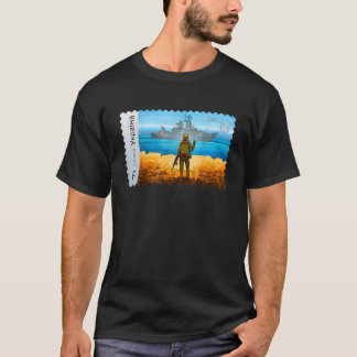 T-shirt Ukraine Postage Timbre Drapeau Fierté fête des mèr