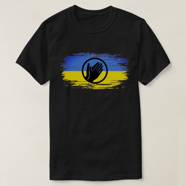 T-shirt Ukraine prier drapeau bleu jaune (Design devant)