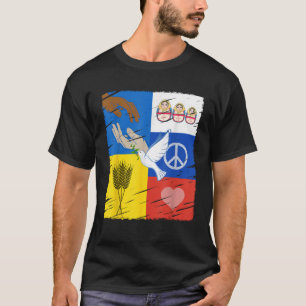 T-shirt Ukraine Russie La colombe de la paix Amitié interc