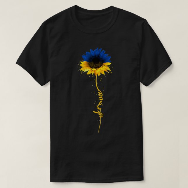 T-shirt Ukraine Tournesol drapeau ukrainien avec l'Ukraine (Design devant)