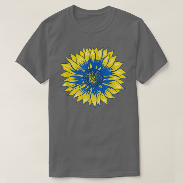 T-shirt Ukraine Tournesol rétro drapeau ukrainien floral  (Design devant)