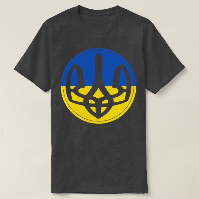 T-shirt Ukraine Trident Poisson Style Oeil (Design devant)