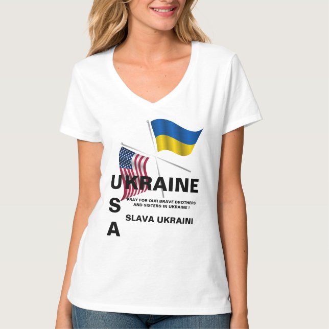 T-shirt UKRAINE USA (Devant)