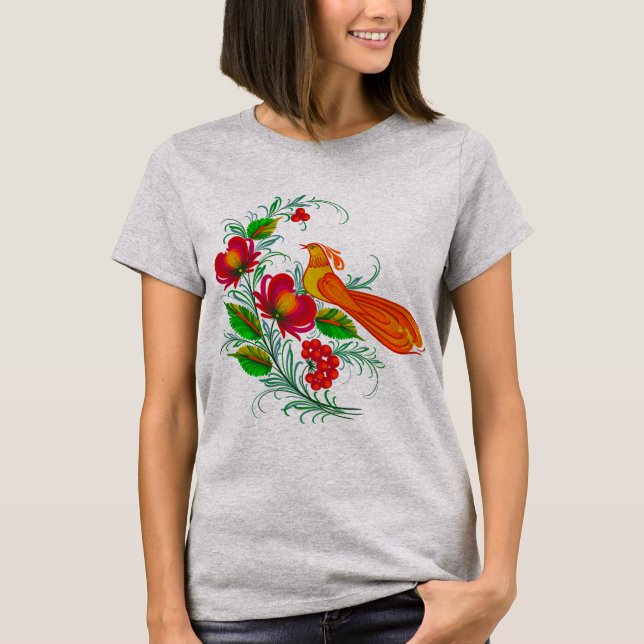 T-shirt Ukrainian traditional Petrikivka art  (Devant)