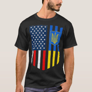 T-shirt Ukrainien Amérique Drapeau Ukraine Usa Amérique Bo