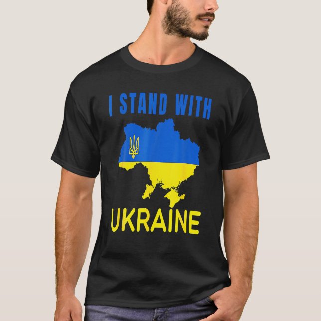 T-shirt Ukrainien, Je Suis Avec L'Ukraine, Soutenez L'Ukra (Devant)
