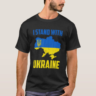 T-shirt Ukrainienne Love I stand With Ukraine Distressed U