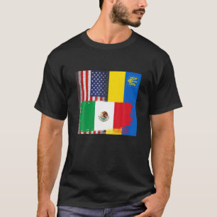 T-shirt Ukrainio-Américain Mexicain Drapeau Ukraine Usa M