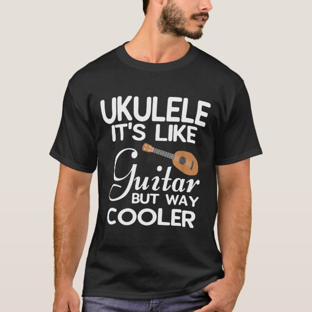 T-shirt Ukulele c'est comme la guitare mais la façon Glaci (Devant)