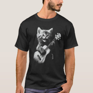 T-shirt Ukulele Chat - Cute Chat Jouer Ukulele Guitare