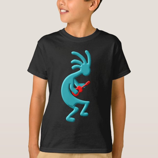 T-shirt Ukulélé de Natif américain de Kokopelli (Devant)