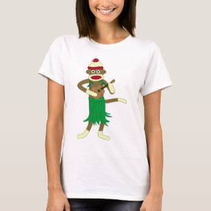 T-shirt Ukulélé de singe de chaussette