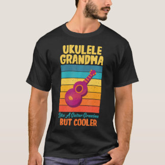 T-shirt Ukulele grand-mère comme un père de guitare mais g