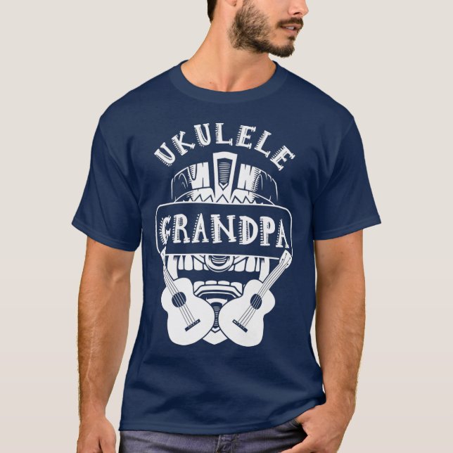 T-shirt Ukulele Grandpa Guitar Acoustic Aloha Uke (Devant)