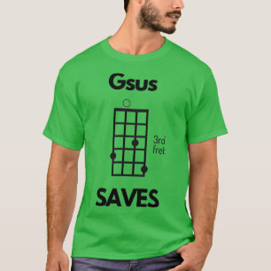 T-shirt Ukulele Gsus Sauve Jésus Sauve Uke Chord 1