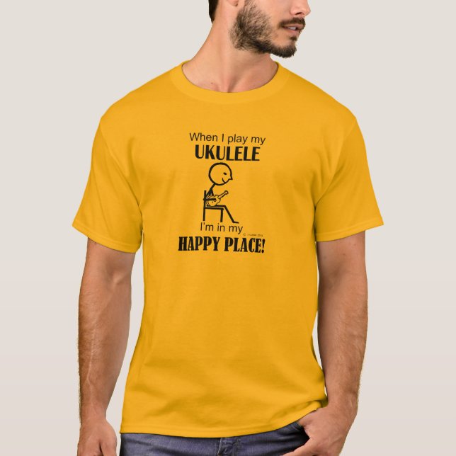 T-shirt Ukulele Happy Place (Devant)