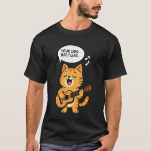 T-shirt Ukulele Hawaïen Uke Chat Votre Chien a des Puces