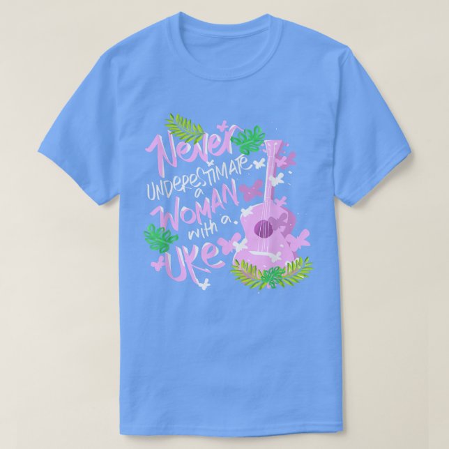T-shirt Ukulele Hawaii Joueuse de musique tropicale Femme  (Design devant)