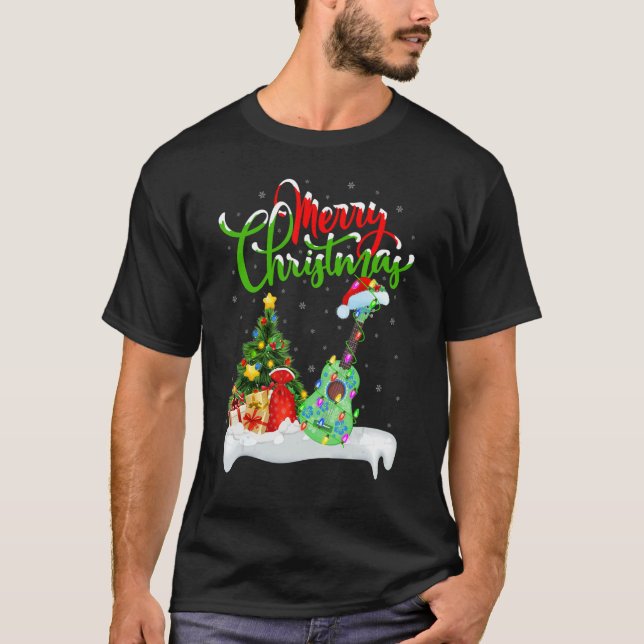T-shirt Ukulele Music   Xmas Decorations Santa Ukulele Chr (Devant)