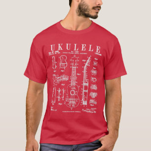 T-shirt Ukulele Musical Instrument Uke Vintage Patent Draw