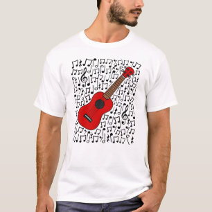 T-shirt Ukulele Notes musicales Uke Player Musicien