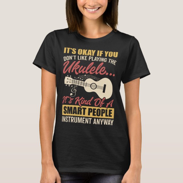 T-shirt Ukulele Smart People Instrument Hawaiian Guitare P (Devant)