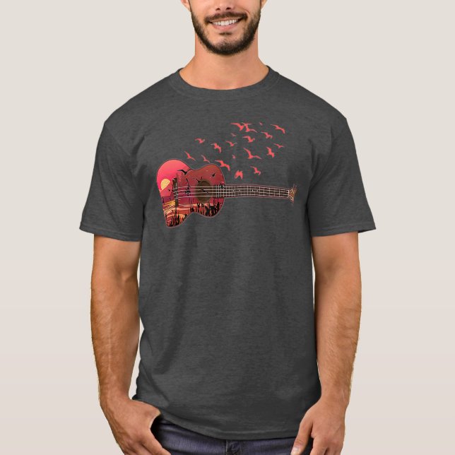 T-shirt Ukulele  Uke Scenic Sunshine Sunset Landscape (Devant)