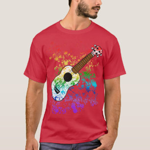 T-shirt Ukulele Ukulelist Rainbow Colors Uke Player Musiqu