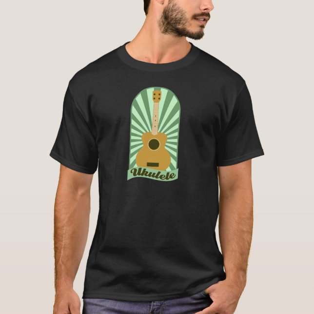 T-shirt Ukulélé verte de rayon de soleil (Devant)
