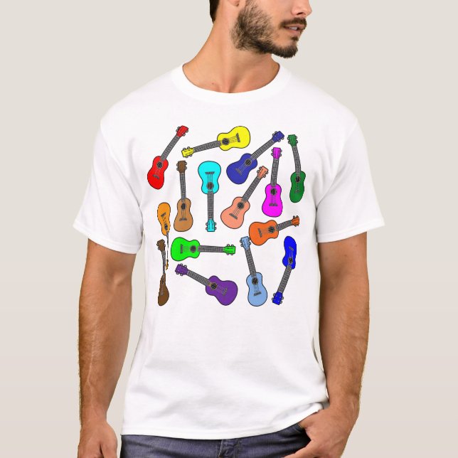 T-shirt Ukuleles Colorés (Devant)
