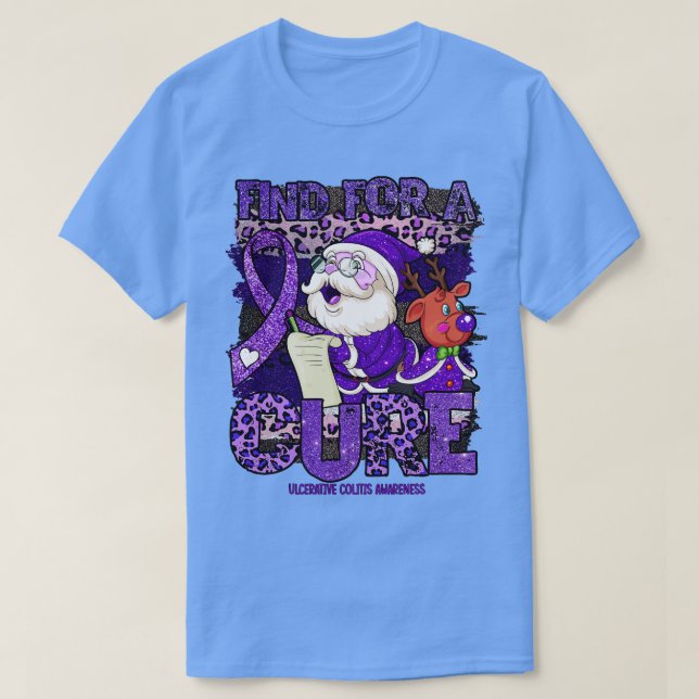 T-shirt Ulcerative Colite Sensibilisation léopard de Noël (Design devant)