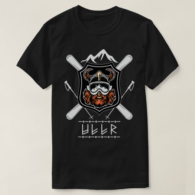 T-shirt Ullr God Of Archery Norse Chasse Viking Ski (Design devant)