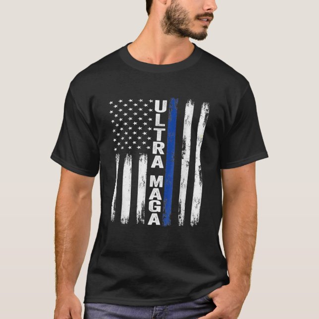 T-shirt Ultra MAGA 2024 Funny Pro Trump Maga Super Drapeau (Devant)